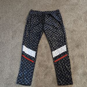 Premium Clothing Black Patterned Pants Size 2XL